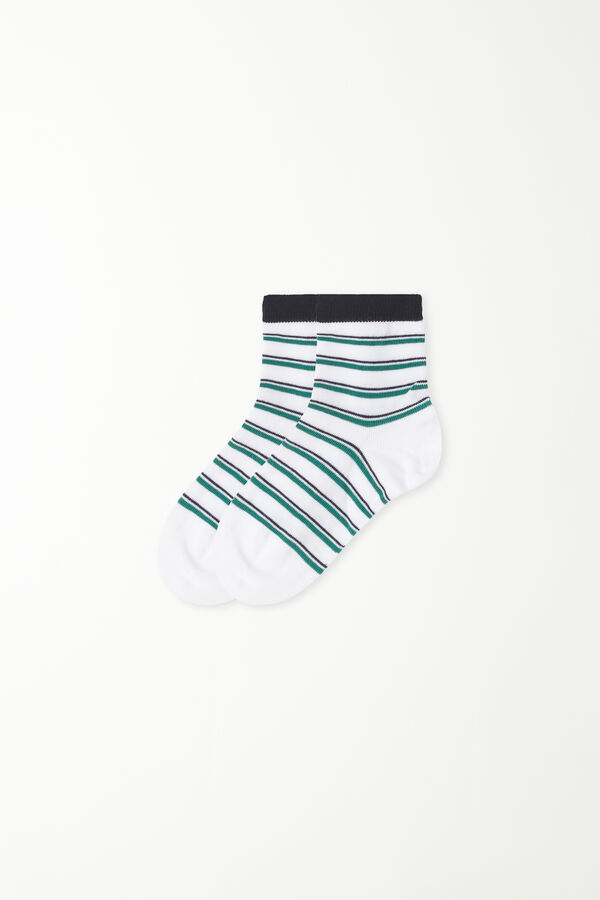 Boys’ Short Patterned Cotton Socks  
