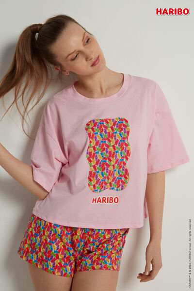 Kurzer Baumwoll-Pyjama Haribo-Bärchen