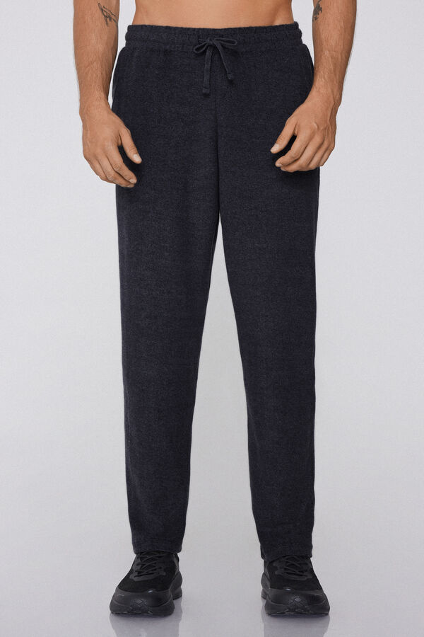 Pantaloni Lunghi Felpa Rovesciata con Tasche  