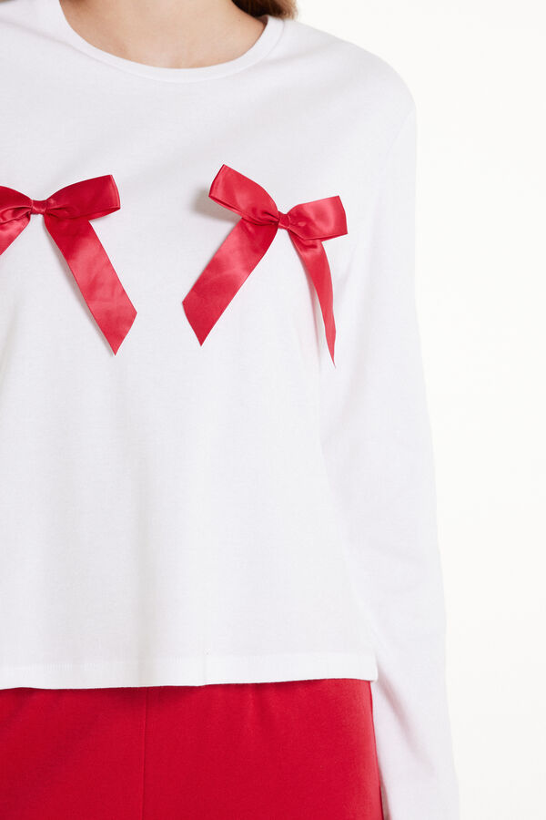 Full-Length Heavy Cotton Pajamas with Bows  