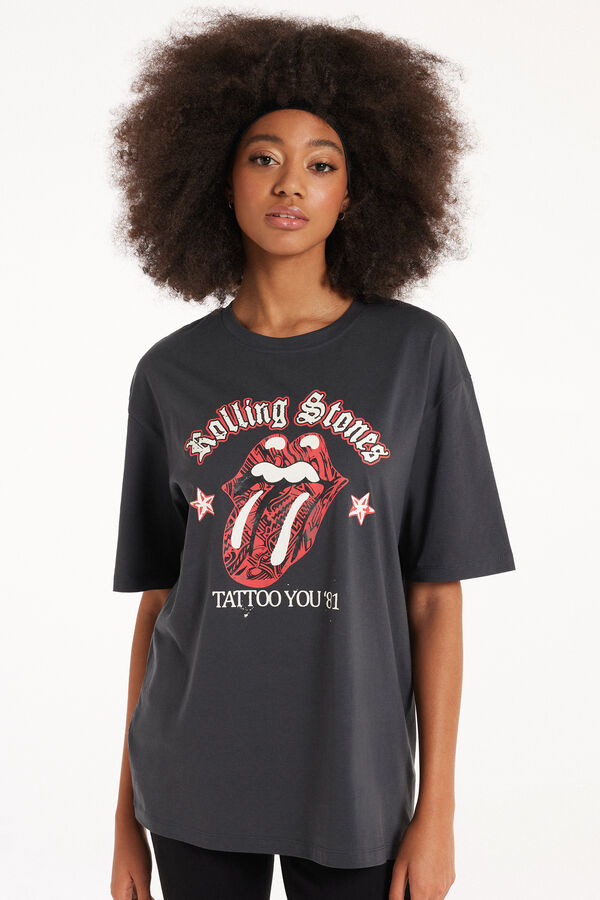 Unisex Cotton T-Shirt with Rolling Stones Print  