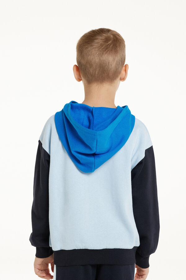 Boys’ Block Color Long Sleeve Hooded Sweatshirt  