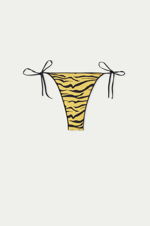 Yellow Zebra brazilski donji dio bikinija s vezicama  