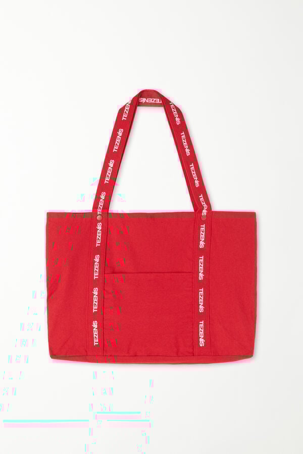 Maxi Canvas Beach Bag with Buttons  