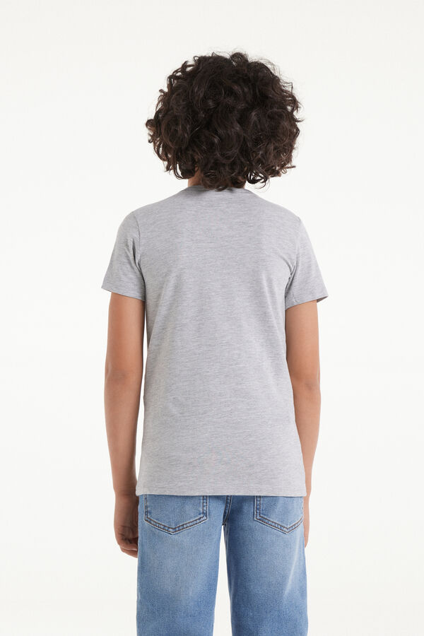 Unisex-Basic-Rundhalsshirt aus elastischer Baumwolle für Kinder  