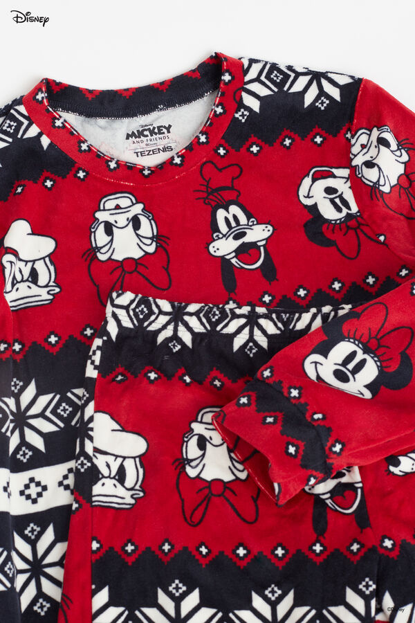 Langer Kinder-Pyjama aus Mikrofleece mit nordischem Disney-Weihnachtsprint  