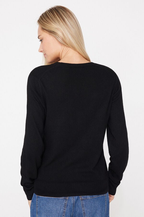 Long Sleeve Round-Neckline Heavy Sweater with Wool  