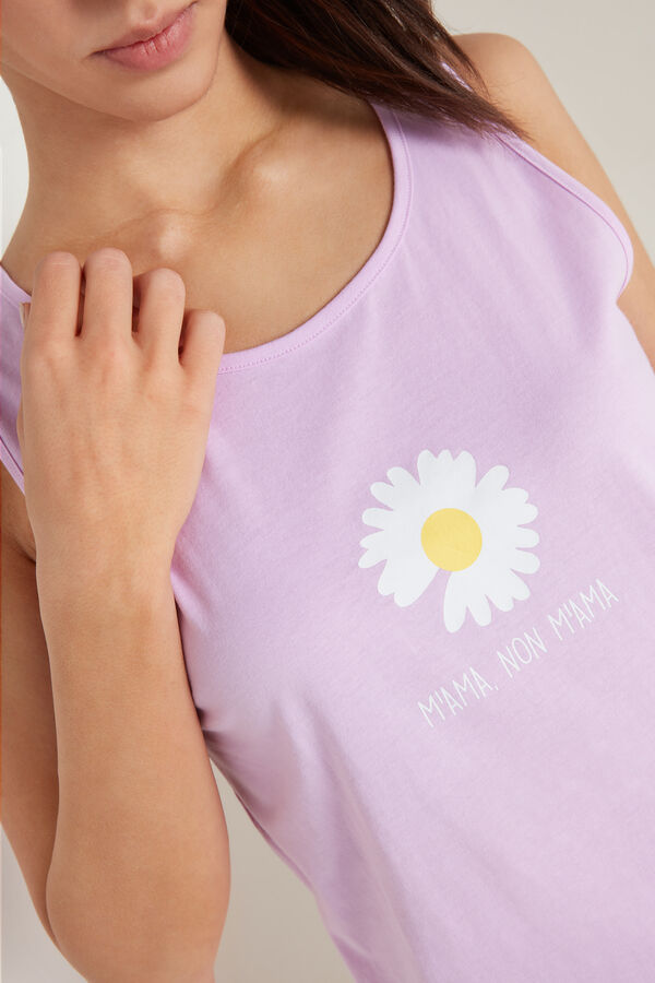 Short cotton pyjamas with "M’ama non m’ama" print.  