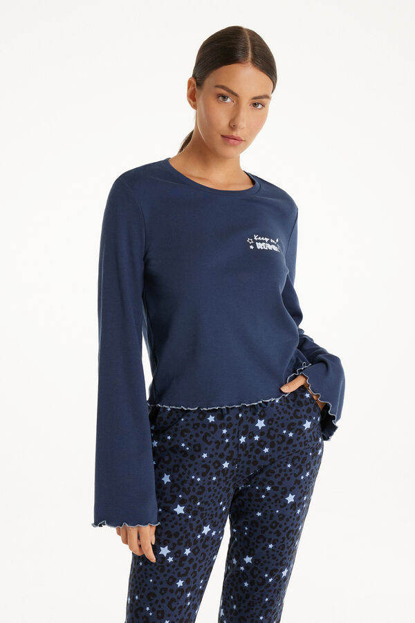 Long Sleeve Top with Rolled Hem  