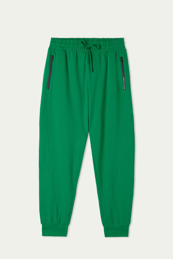 Pantaloni din Tricot cu Buzunare Fermoar  