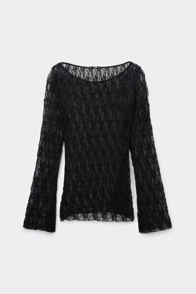 Maglia Manica Lunga Ampia in Pizzo