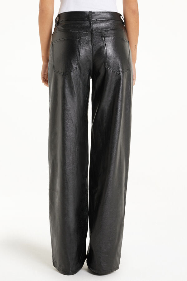 Pantaloni Lungi Efect Metalizat  