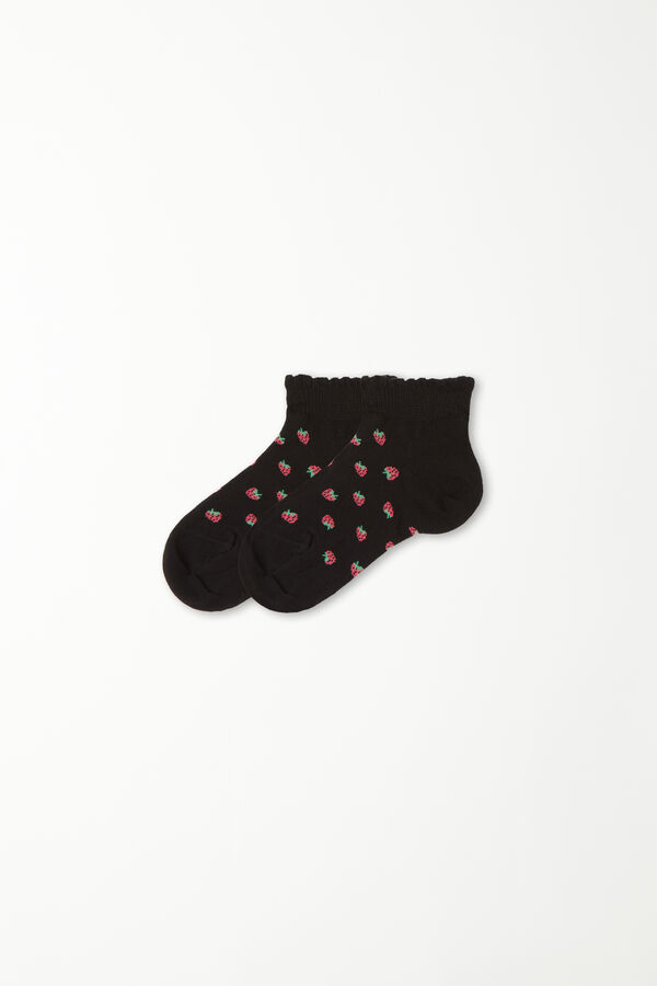 Girls’ Patterned Cotton Trainer Socks  