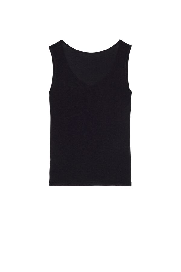 V-Neck Camisole in Viscose and Merino Wool  