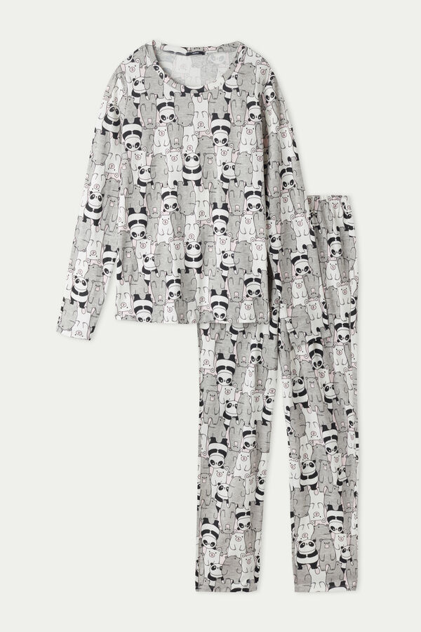 Pyjama Long in Coton Imprimé Panda  