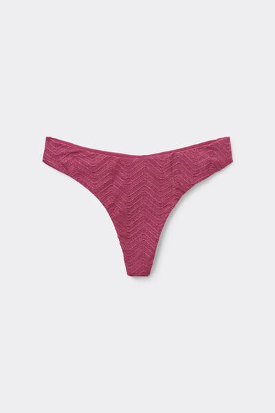 Mauve Sparkling Touch Rounded High-Cut Brazilian Bikini Bottoms