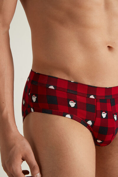 Cotton Briefs with Christmas Pattern