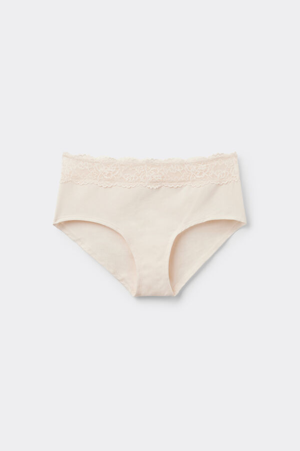 French Knickers in Cotton with Recycled Lace  