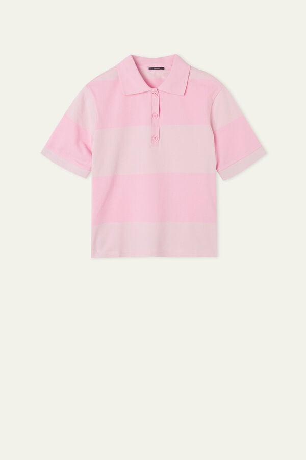 Pique Cotton Short Sleeve Polo Shirt  