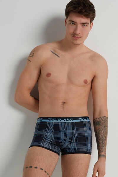 Printed Cotton Boxers with Logo Elastic Waistband