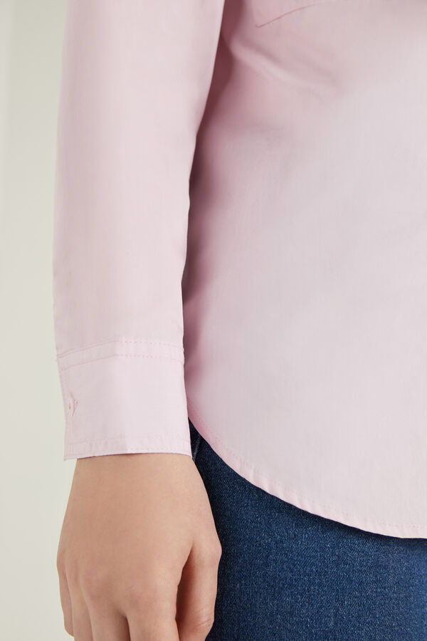 Long-Sleeved Cotton Canvas Shirt with Pockets  