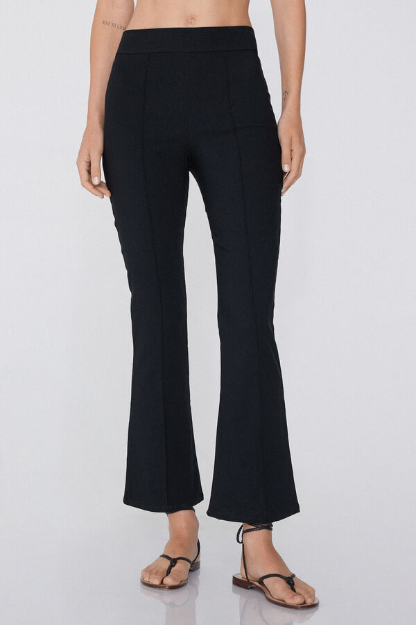 Pantalone Trombetta in Tela Elasticizzata  
