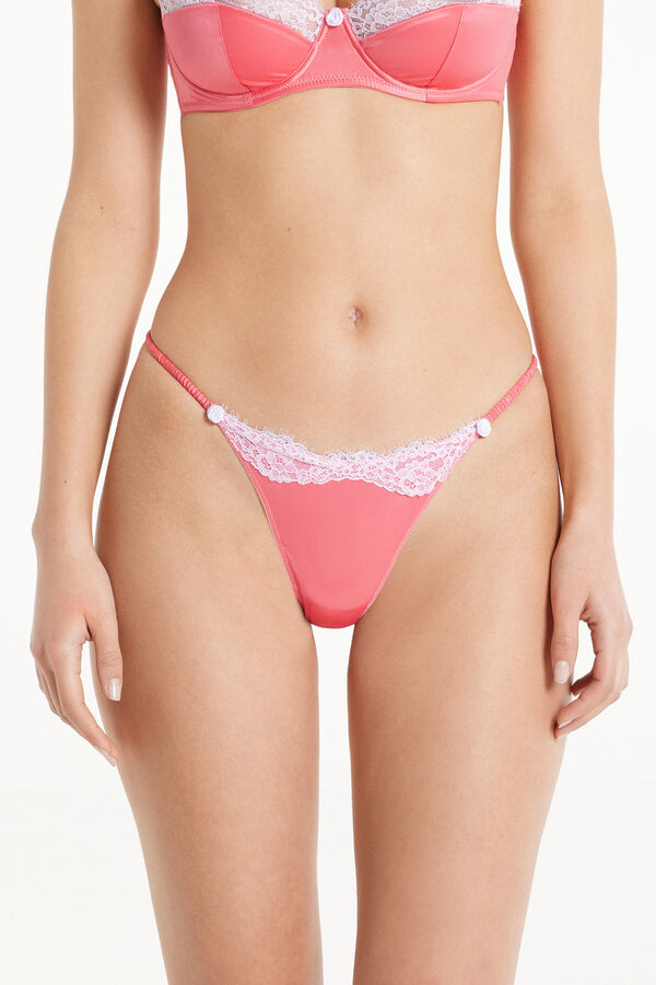 Pastel Baby Satin High-Cut Tanga Panel G-String  