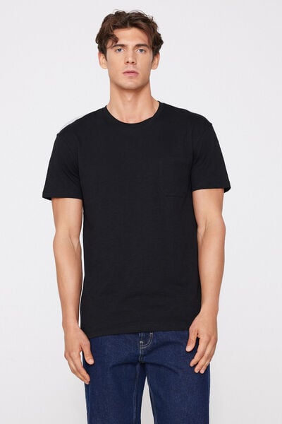 Camiseta de Algod&oacute;n Jaspeado con Bolsillo