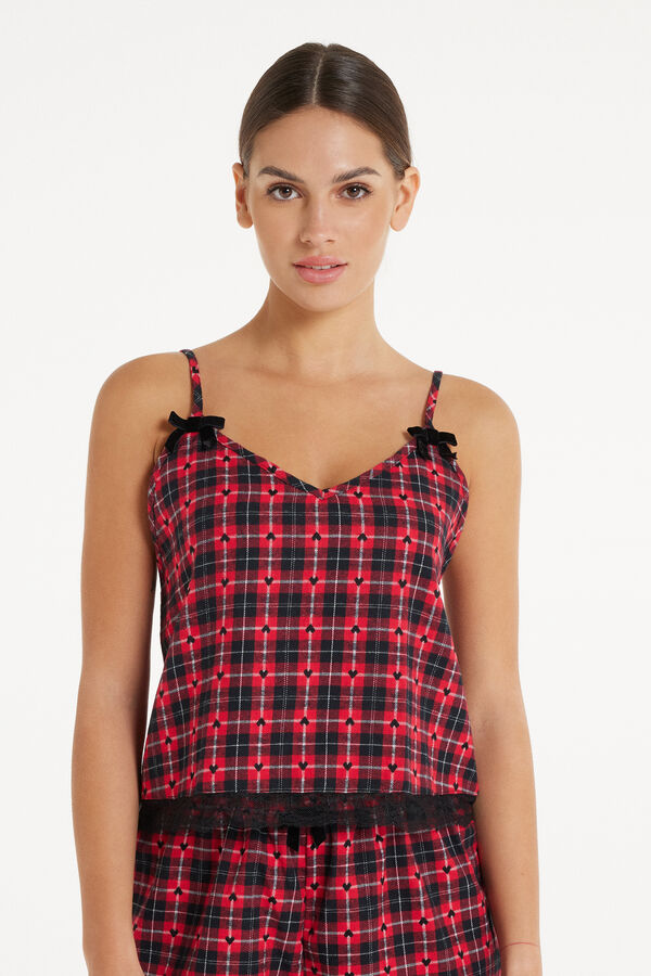 Flannel and Lace Cropped Camisole  