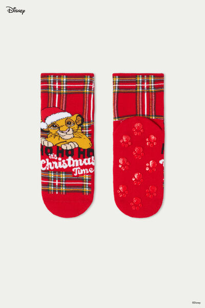 Kids’ Non-Slip Socks with Disney Lion King Christmas Print