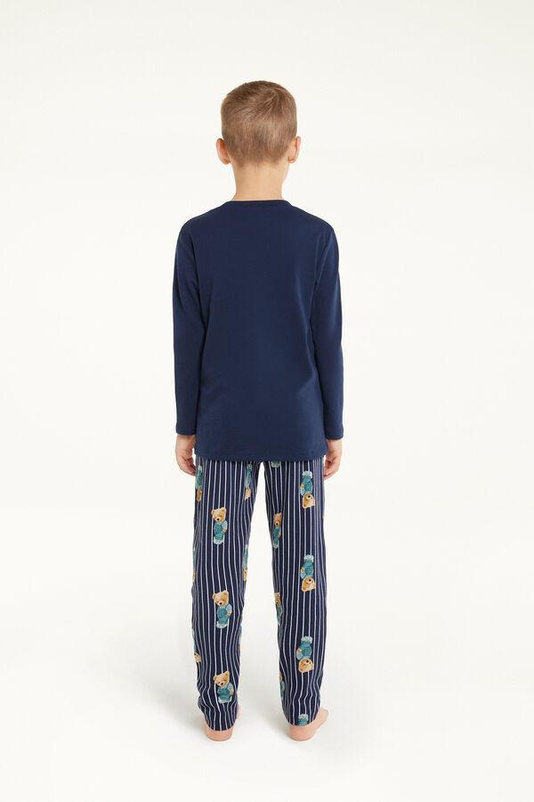 Boys’ Bear Print Long Cotton Pyjamas  