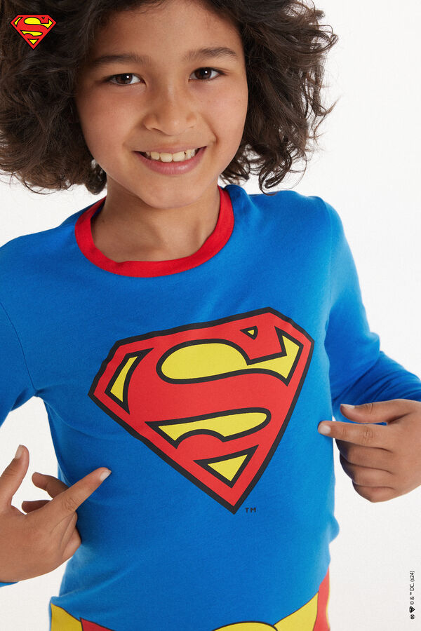 Chlapčenské Dlhé Bavlnené Pyžamo s Potlačou Superman  