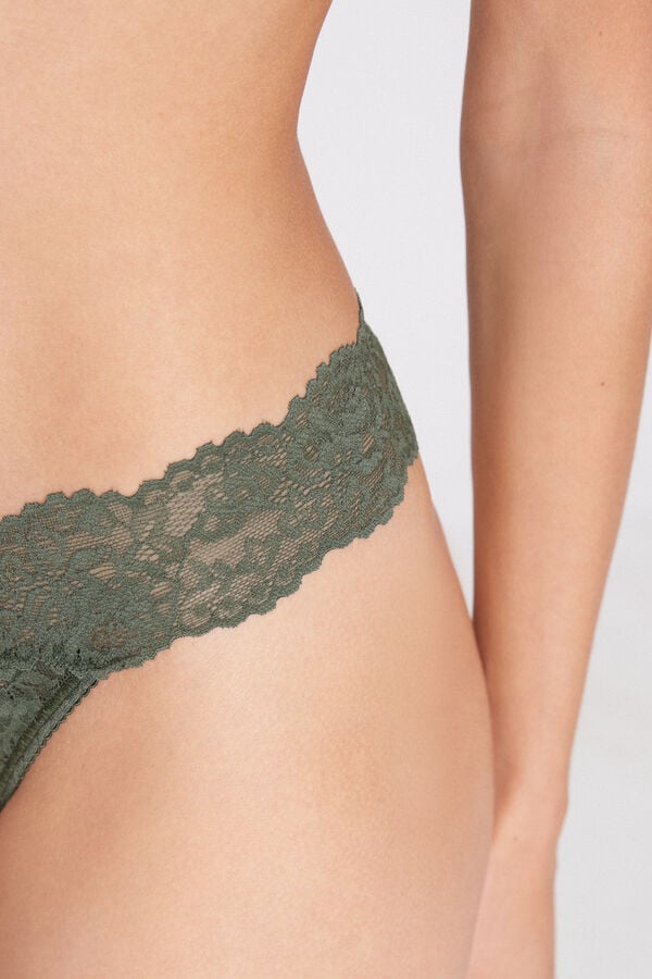 High-Cut Recycled Lace G-String  
