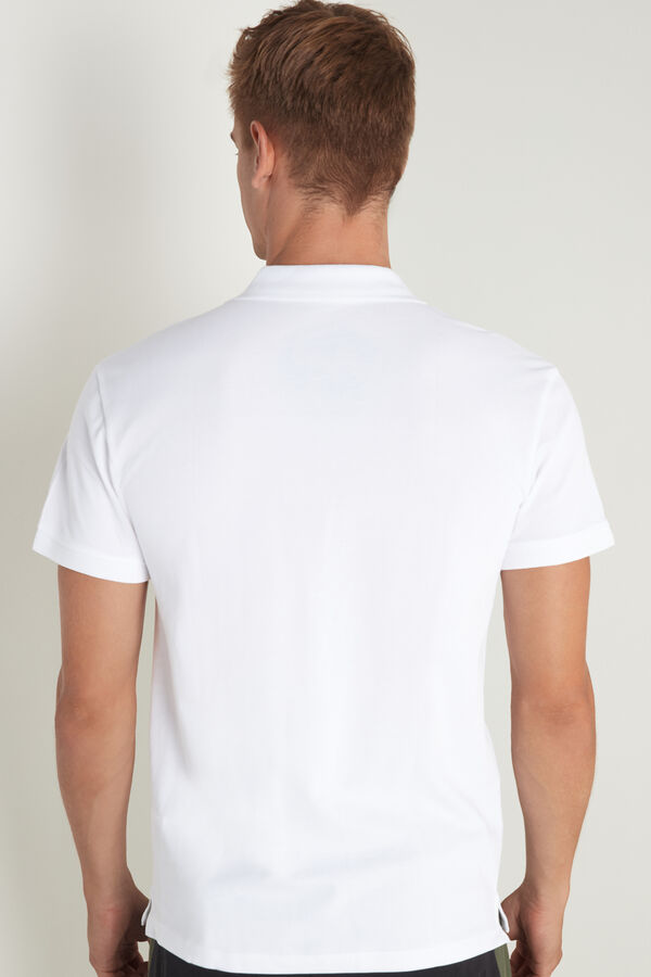 Pique Cotton Polo Shirt with Buttons  