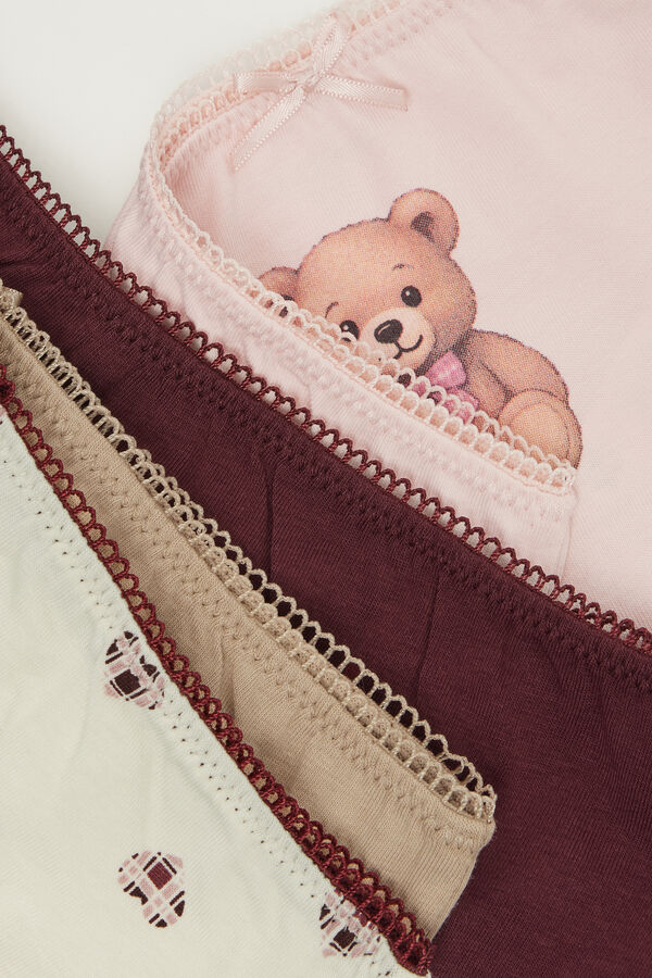 4 Pairs of Girls&rsquo; Printed Cotton Knickers  