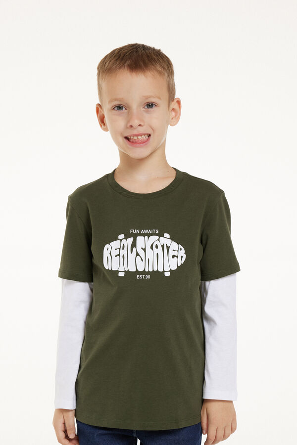 Boys’ Long-Sleeved Two-Tone Top  