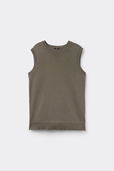Gilet Cotone e Modal in Maglia Calata