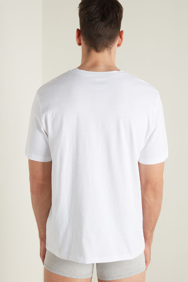 Baumwoll-T-Shirt mit Schlumpf-Print  