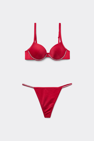 Ensemble Soutien-gorge Push-up et String Strass