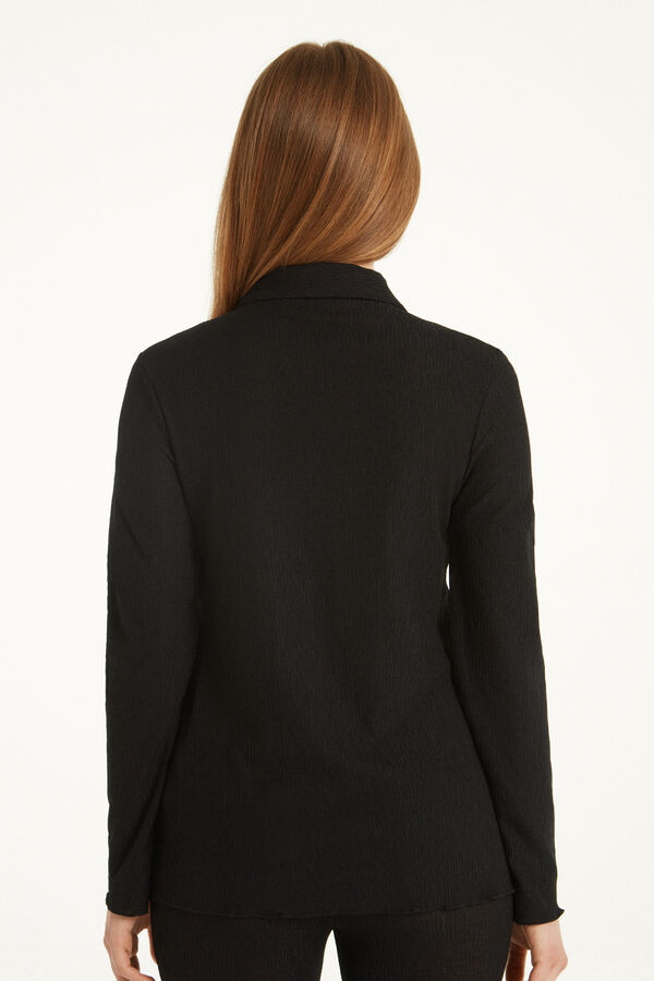 Long-Sleeved Crepe Shirt  