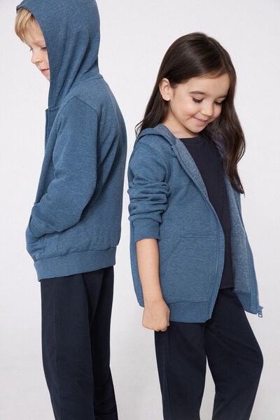 Felpa con Zip e Cappuccio Bimbi Unisex