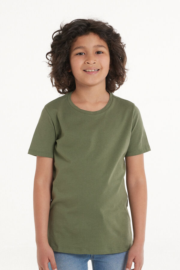 T-shirt Basic z Okrągłym Dekoltem ze 100% Bawełny dla Dzieci Unisex  