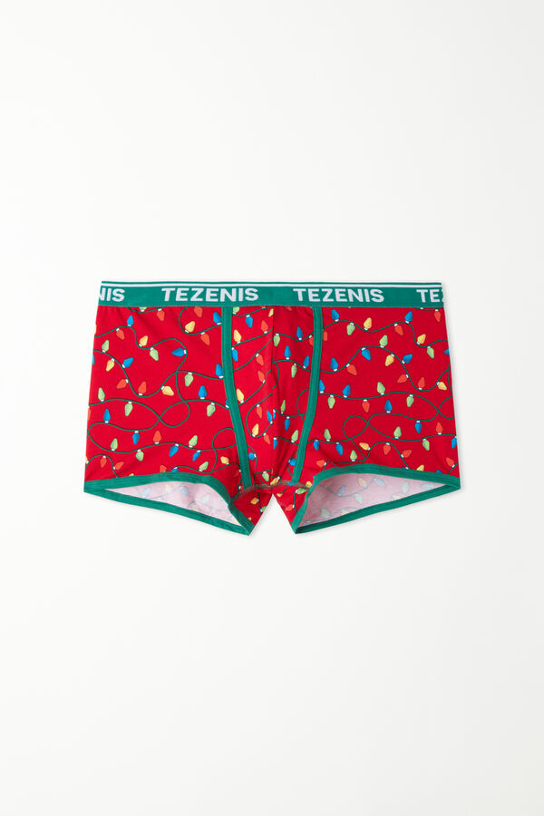 Cotton Boxers with Logo and Christmas Print Boxers Men Tezenis