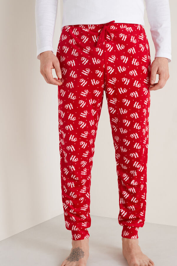 Lange Hose aus Mikrofleece mit Tunnelzug  
