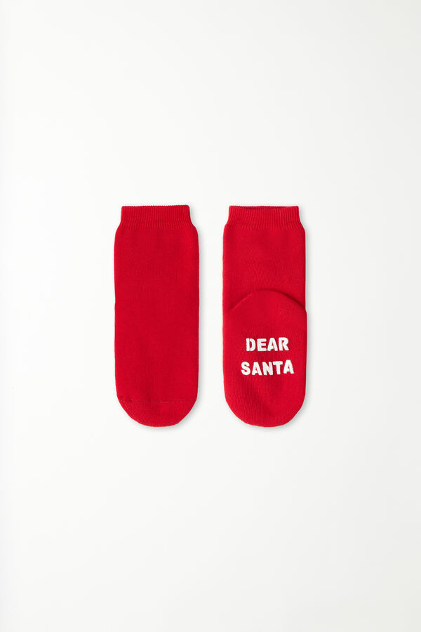 Krátké Dětské Protiskluzové Ponožky s Vánočním Potiskem „Dear Santa“ Unisex  