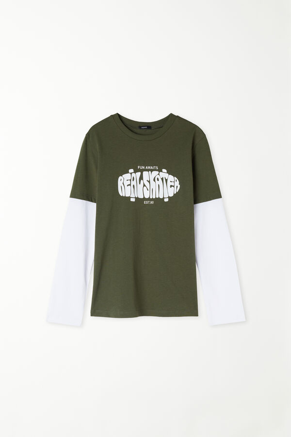 Boys’ Long-Sleeved Two-Tone Top  