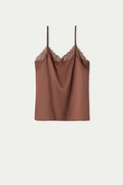 Camiseta Satinada con Encaje