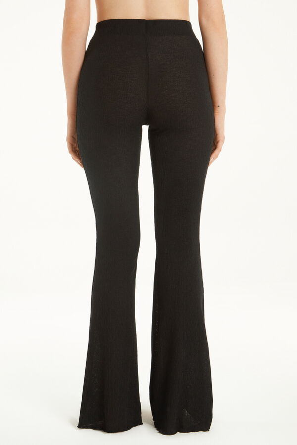Flared Crepe Trousers  