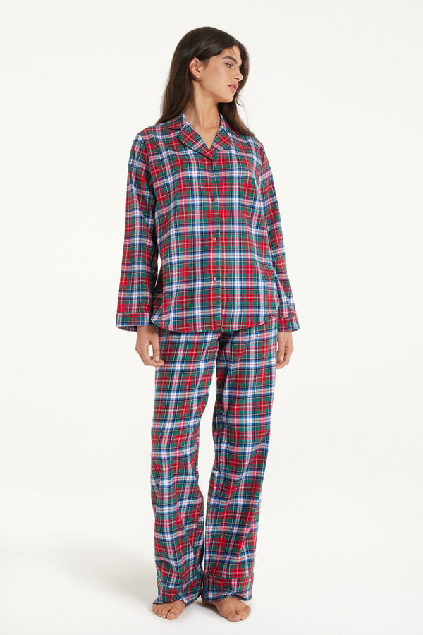 Full-Length Button-Down Flannel Pajamas  