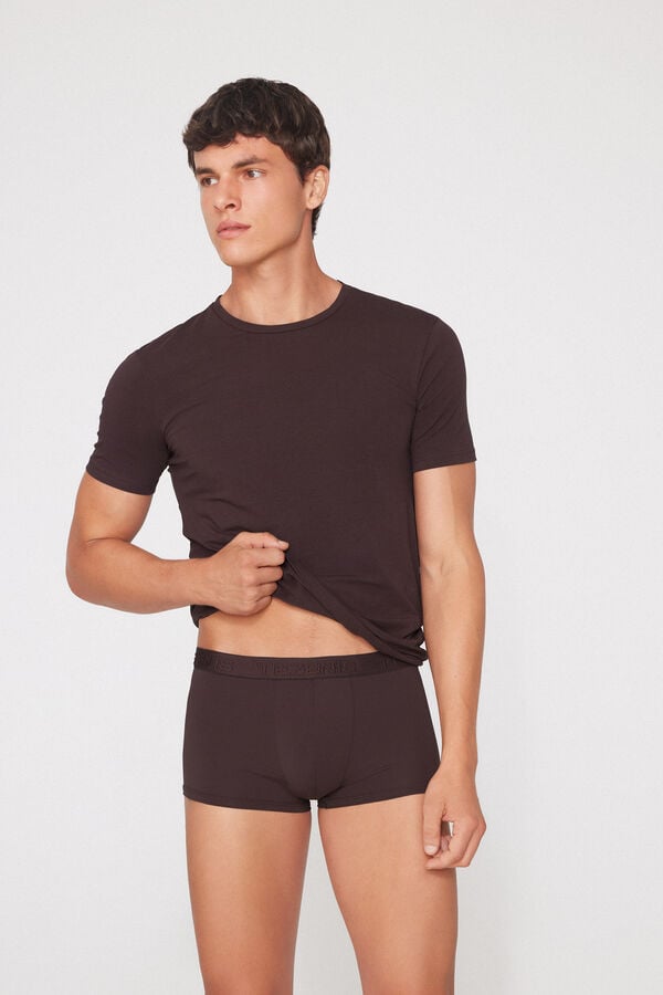 Elastic Microfibre Boxers with Logo  